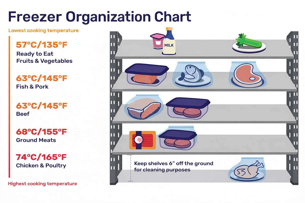 Blast Chilling Standard freezer organisation chart