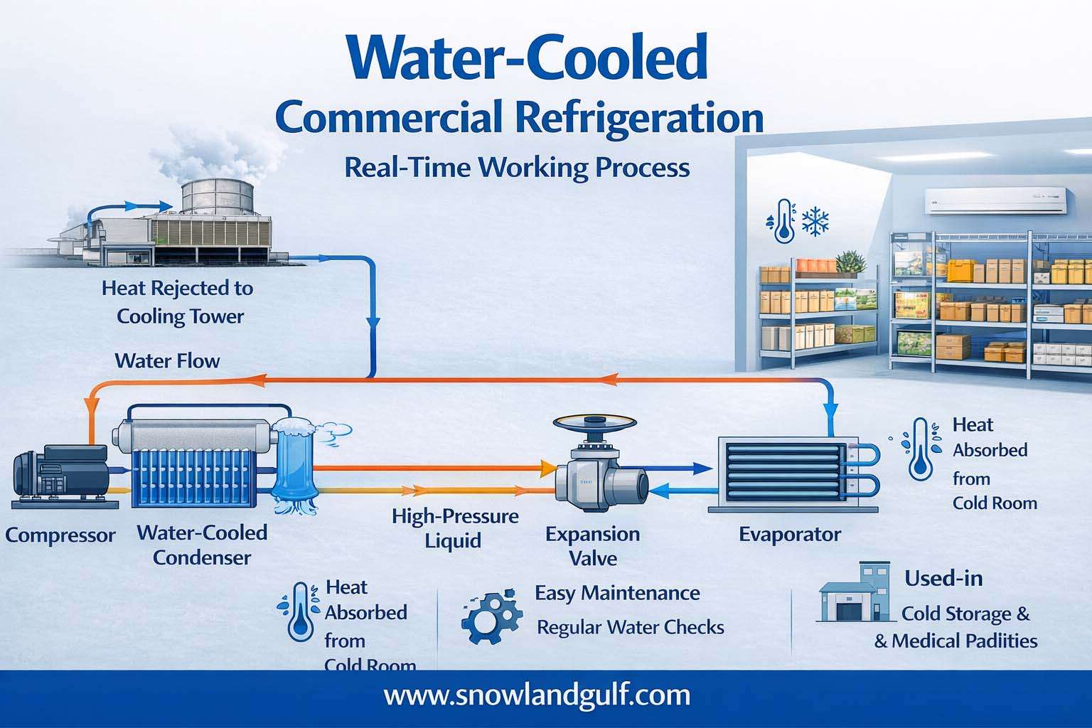 Water-Cooled Refrigeration for Cold Rooms | Snowland