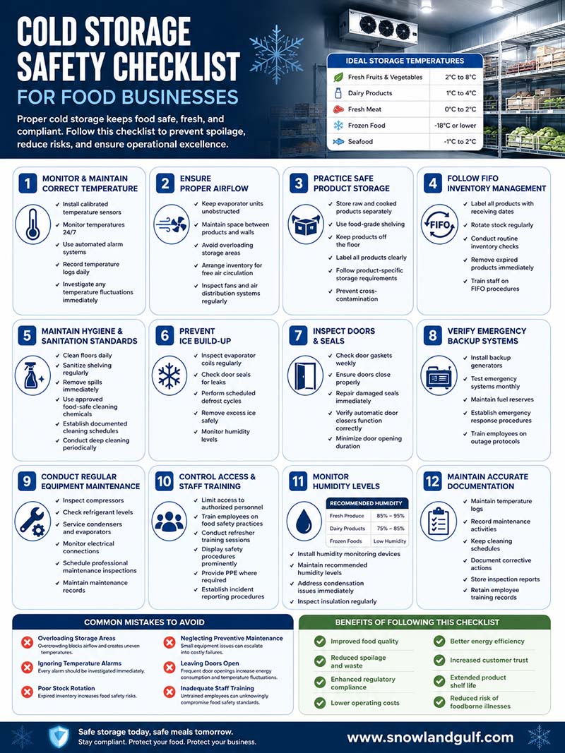Cold Storage Safety Checklist for Food Businesses | Complete Food Safety Guide