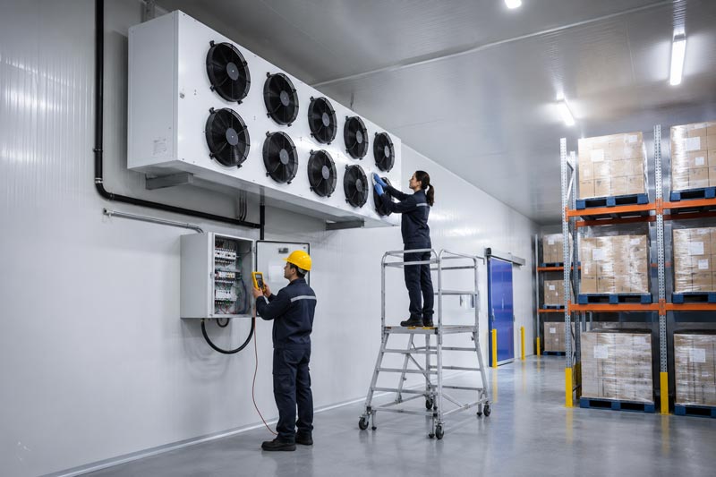 Industrial cold room for seafood