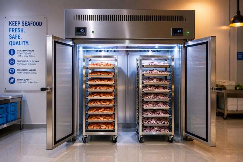 Modular cold room for seafood storage