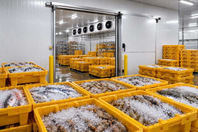 Refrigerated warehouse for seafood exports